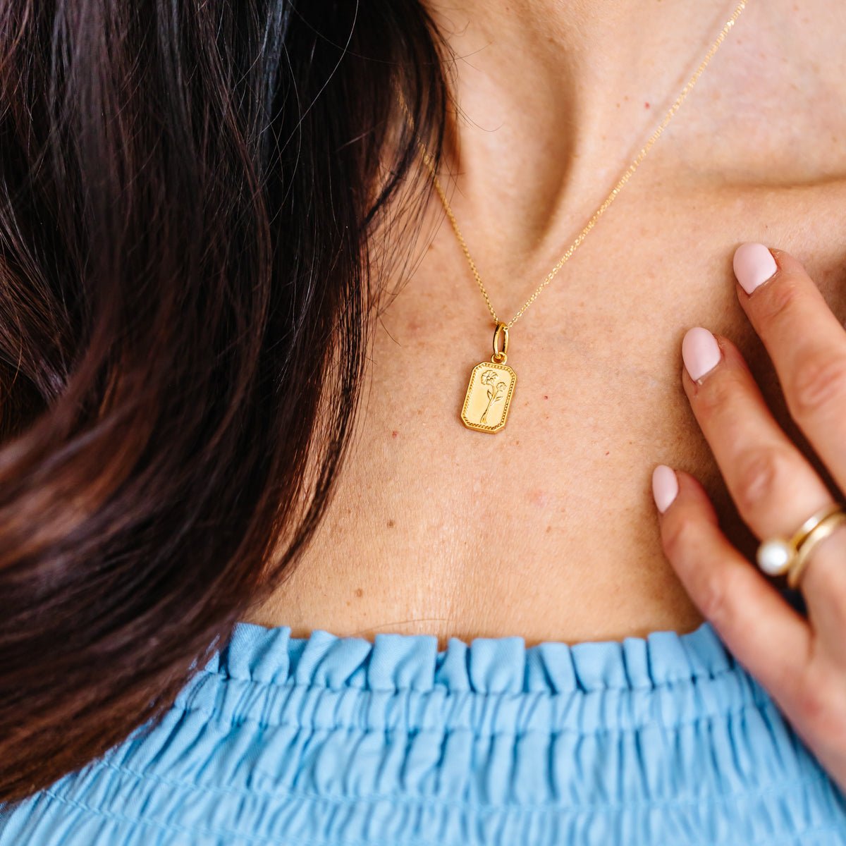 FRAICHE INSPIRE FEBRUARY BIRTH FLOWER NECKLACE - PRIMROSE - SILVER - SO PRETTY CARA COTTER