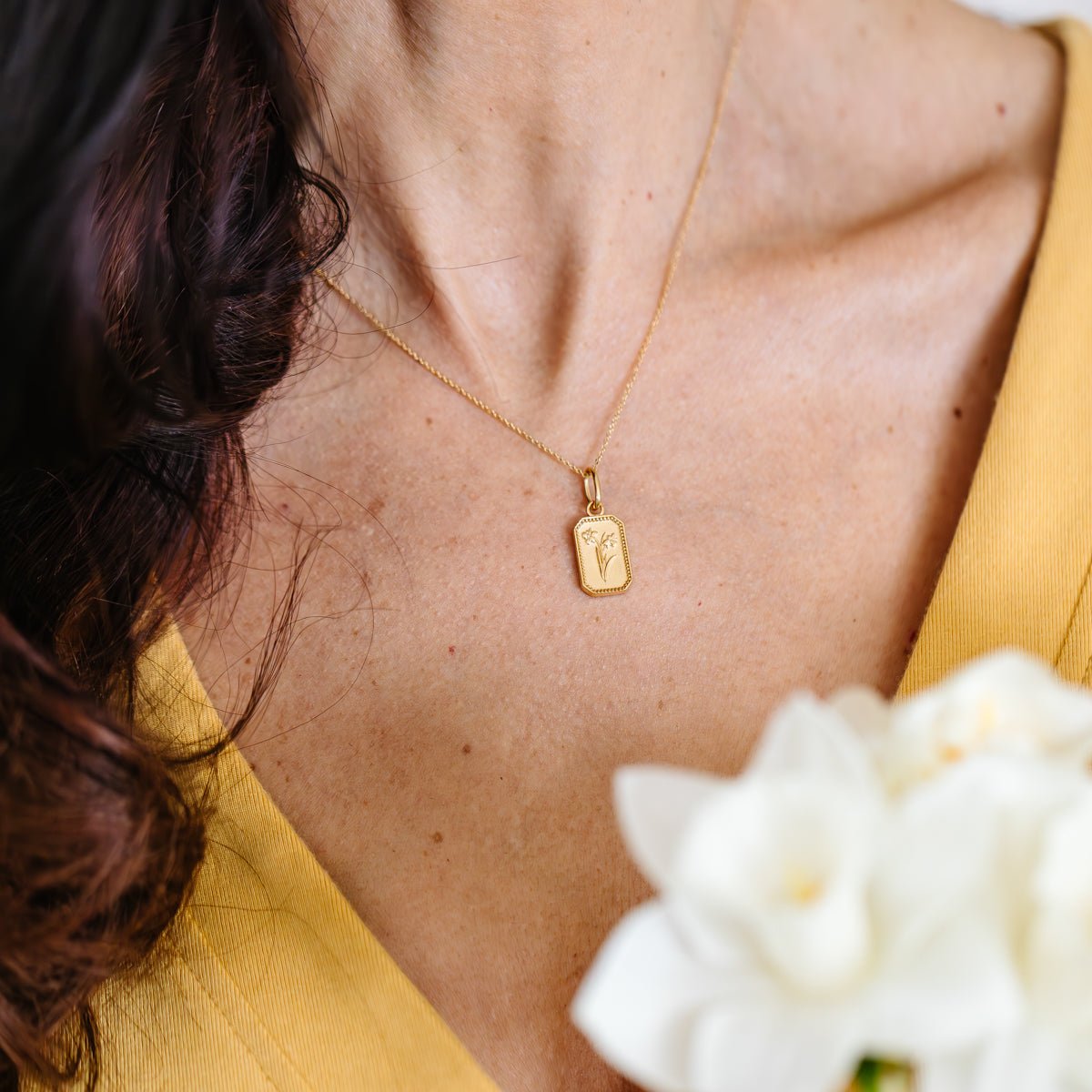 FRAICHE INSPIRE MARCH BIRTH FLOWER NECKLACE - DAFFODIL - SO PRETTY CARA COTTER