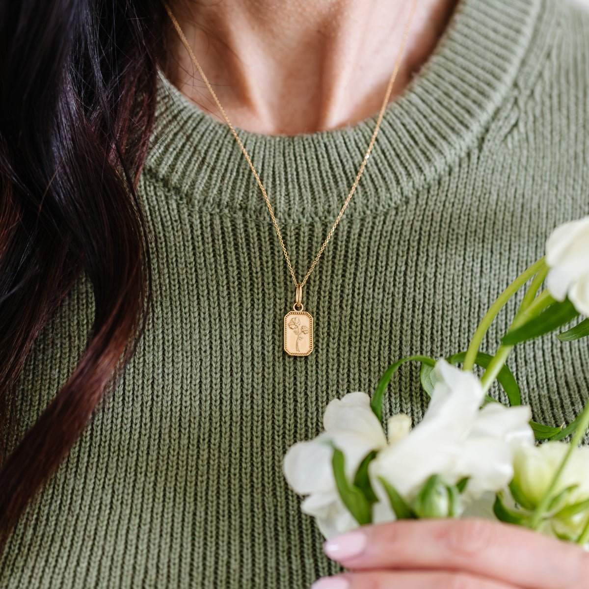 FRAICHE INSPIRE OCTOBER BIRTH FLOWER NECKLACE - COSMOS - SO PRETTY CARA COTTER