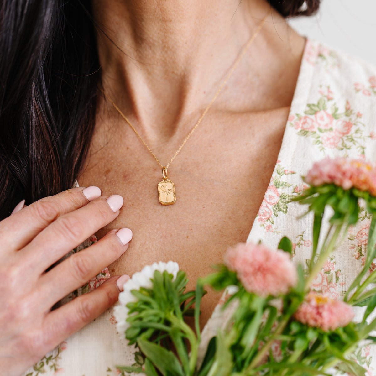 FRAICHE INSPIRE SEPTEMBER BIRTH FLOWER NECKLACE - ASTER - SO PRETTY CARA COTTER