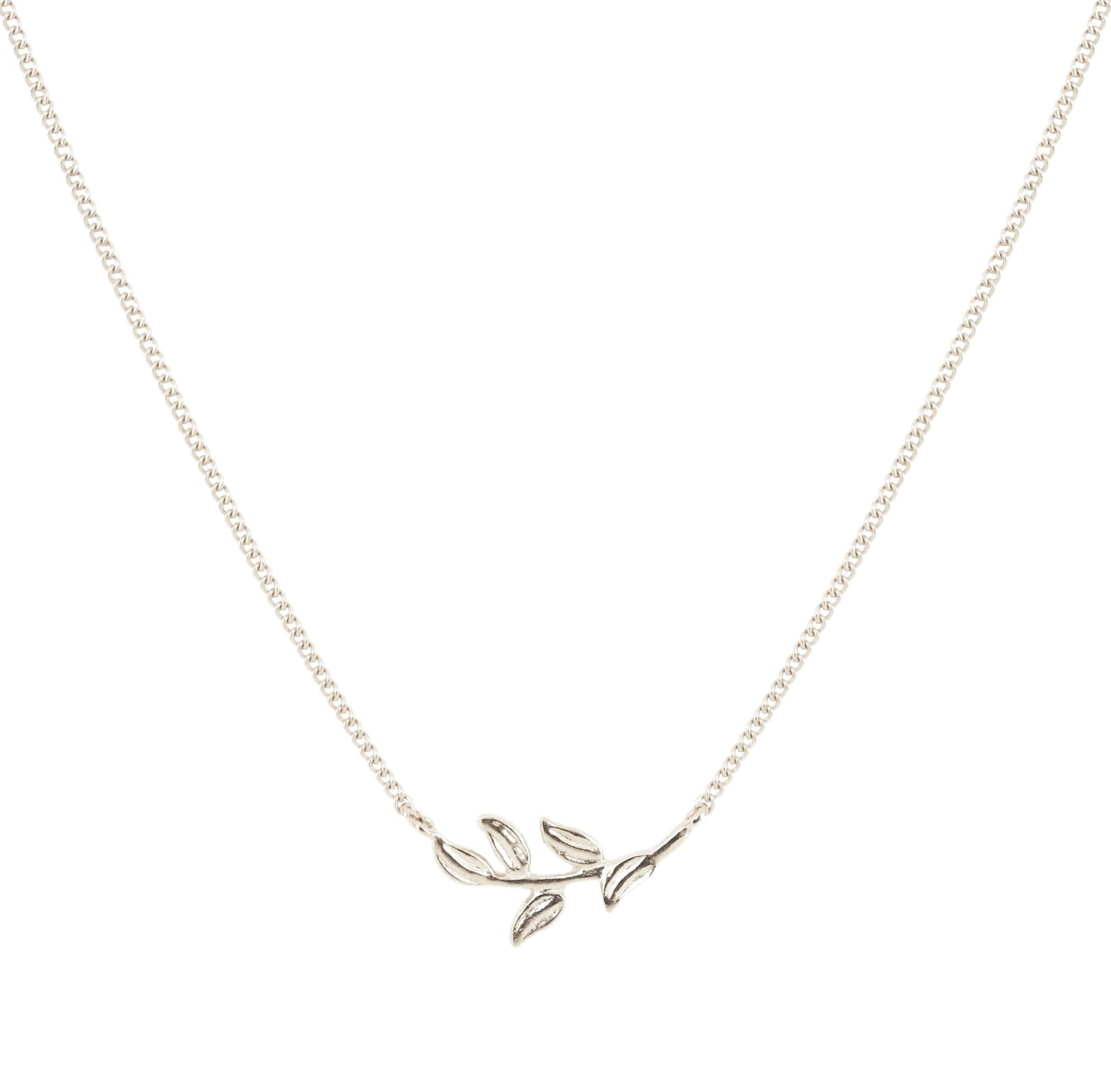 FRAICHE OLIVE LEAF NECKLACE - SILVER - SO PRETTY CARA COTTER