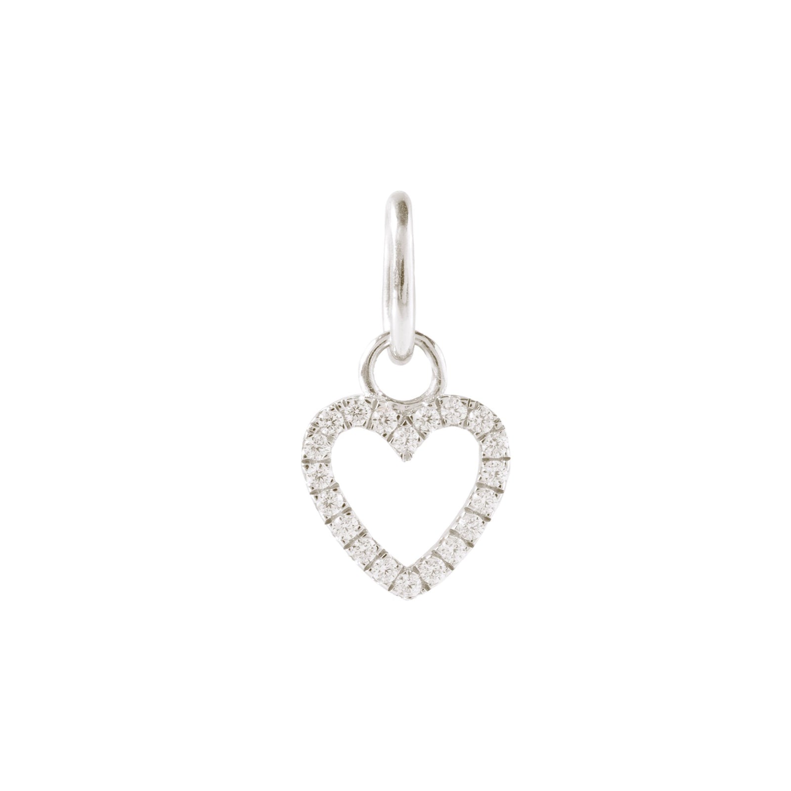 FRAICHE OPEN HEART CHARM - CUBIC ZIRCONIA & SILVER - SO PRETTY CARA COTTER