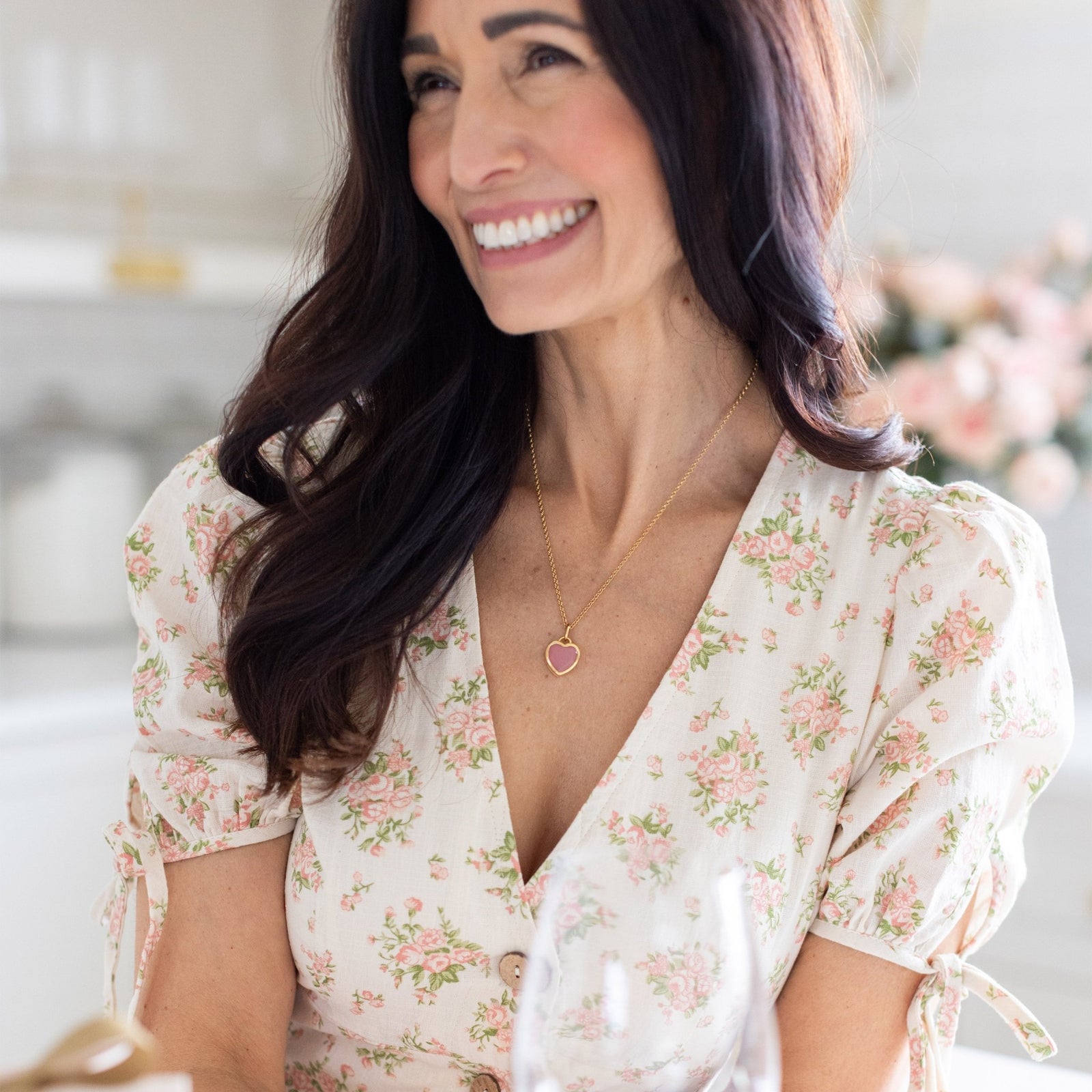 FRAICHE SWEETHEART GEMSTONE LOCKET - BLUSH PINK QUARTZ & GOLD - SO PRETTY CARA COTTER