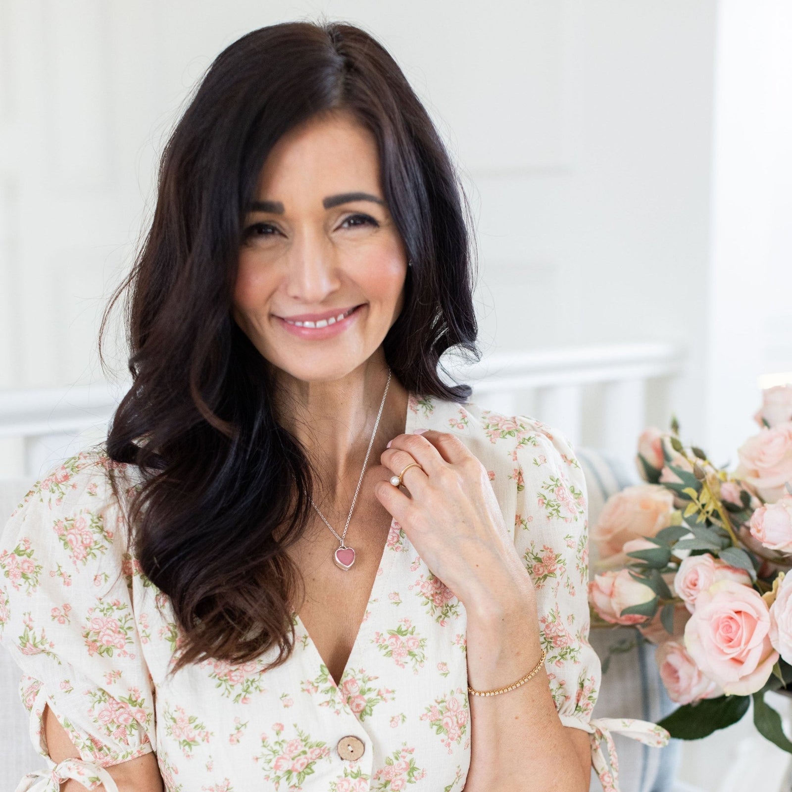 FRAICHE SWEETHEART GEMSTONE LOCKET - BLUSH PINK QUARTZ & SILVER - SO PRETTY CARA COTTER