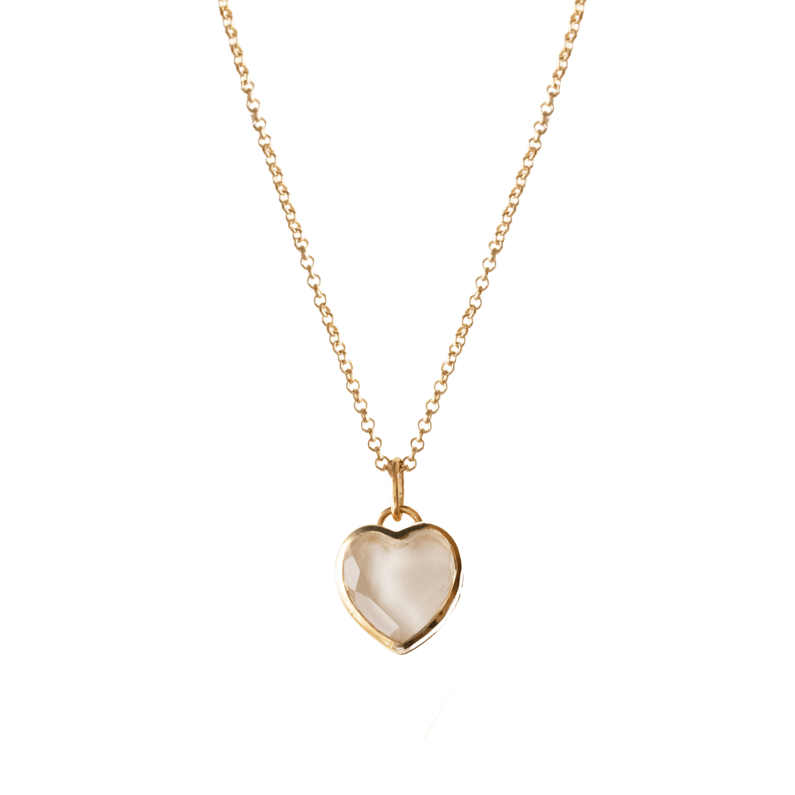 FRAICHE SWEETHEART GEMSTONE LOCKET - CRYSTALLINE QUARTZ & GOLD - SO PRETTY CARA COTTER