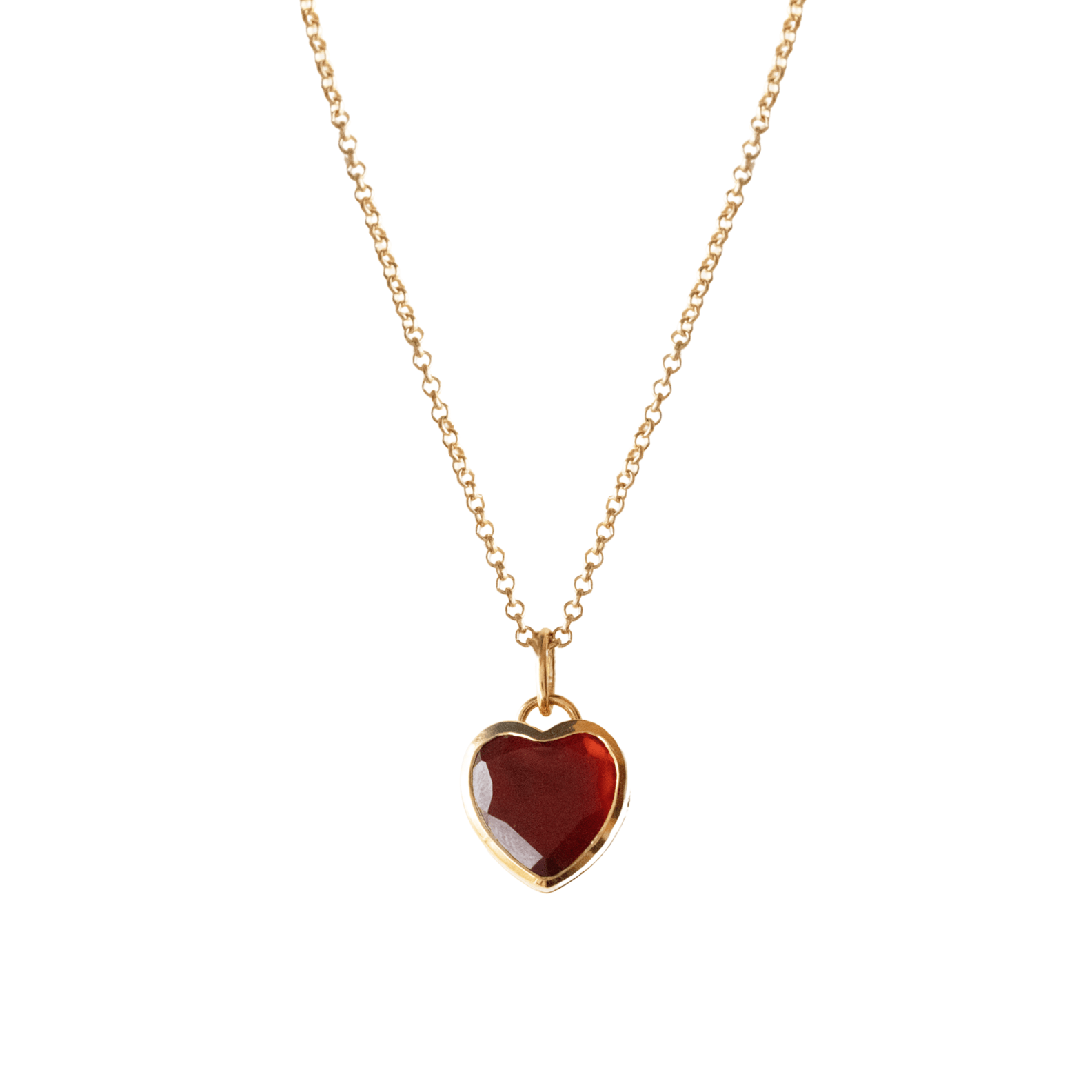 FRAICHE SWEETHEART GEMSTONE LOCKET - RUBY HESSONITE & GOLD - SO PRETTY CARA COTTER