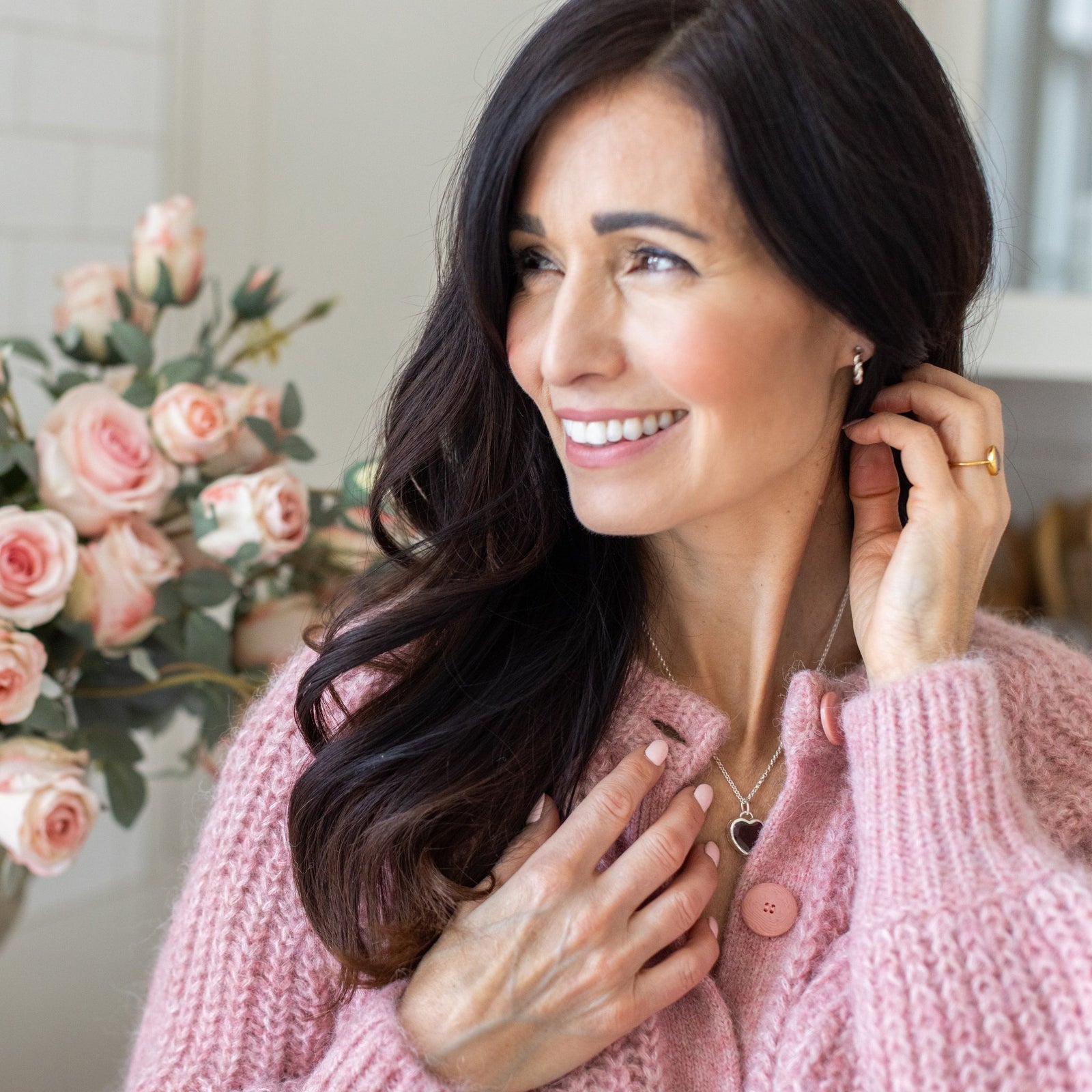 FRAICHE SWEETHEART GEMSTONE LOCKET - RUBY HESSONITE & SILVER - SO PRETTY CARA COTTER