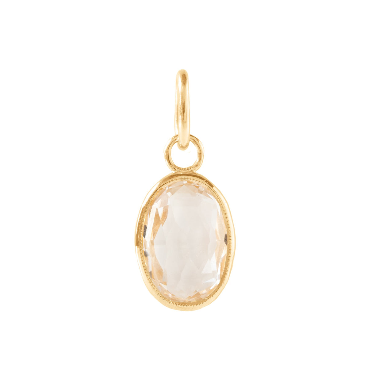 FRAICHE VINTAGE MARTHA OVAL CHARM - WHITE TOPAZ &amp; GOLD - SO PRETTY CARA COTTER