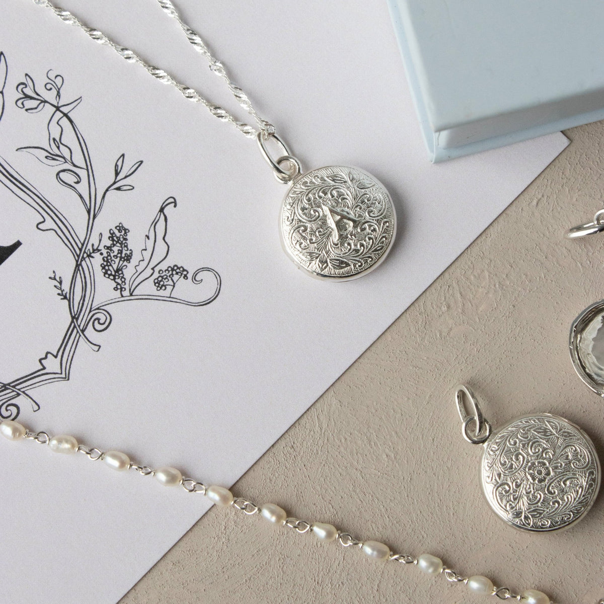 Fraiche Vintage Monogram Locket - A - SO PRETTY CARA COTTER