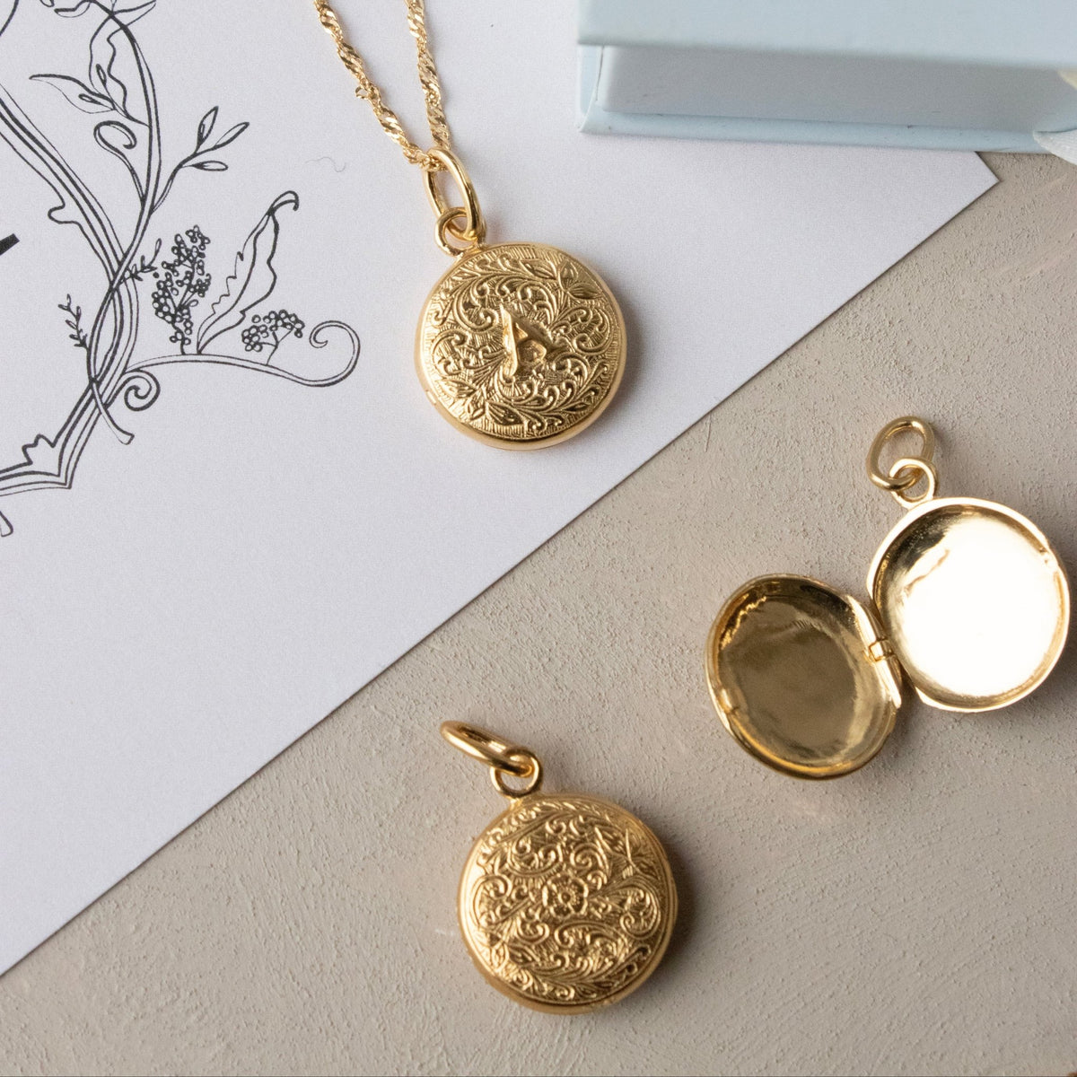 Fraiche Vintage Monogram Locket - A - SO PRETTY CARA COTTER