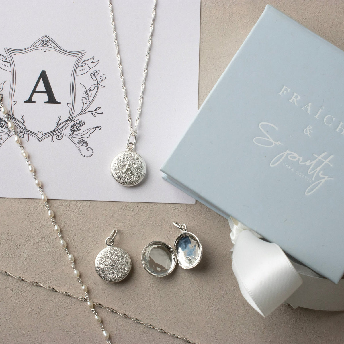 Fraiche Vintage Monogram Locket - A - SO PRETTY CARA COTTER