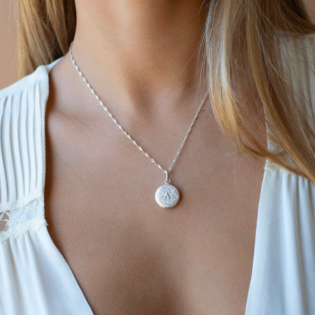 Fraiche Vintage Monogram Locket - A - SO PRETTY CARA COTTER