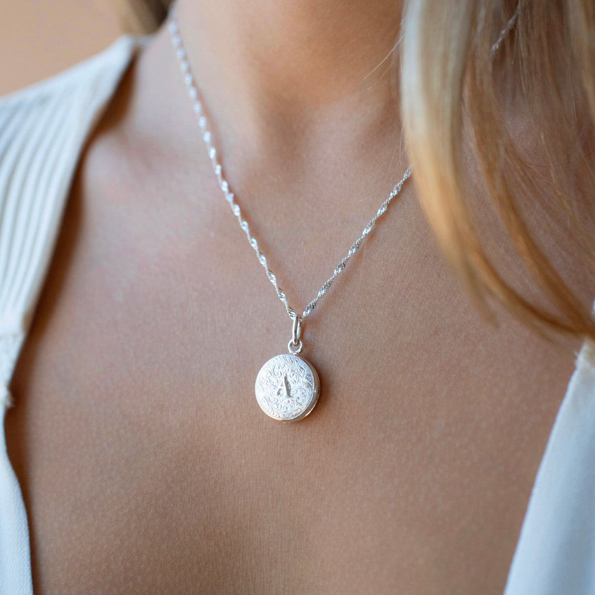 Fraiche Vintage Monogram Locket - A - SO PRETTY CARA COTTER