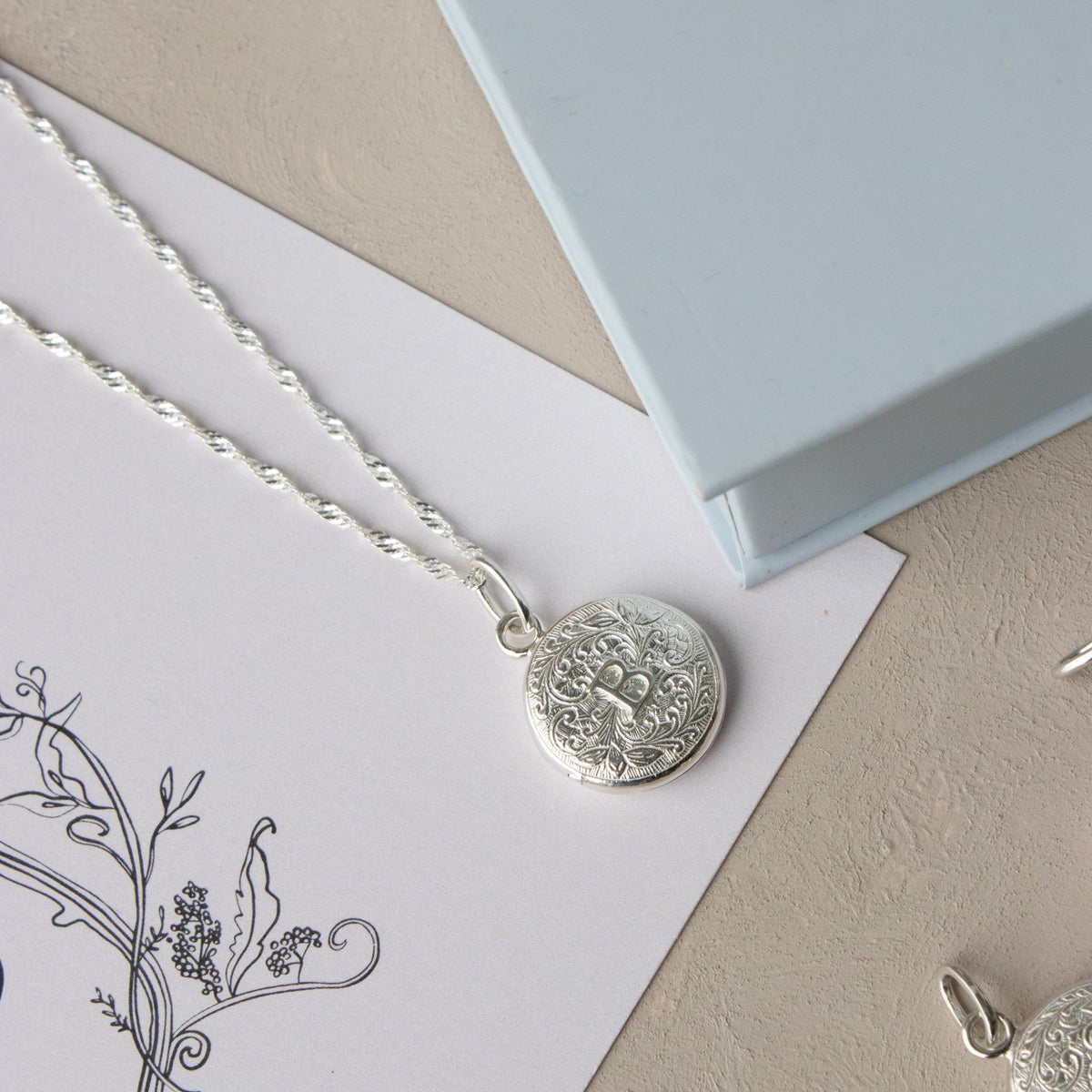 Fraiche Vintage Monogram Locket - B - SO PRETTY CARA COTTER