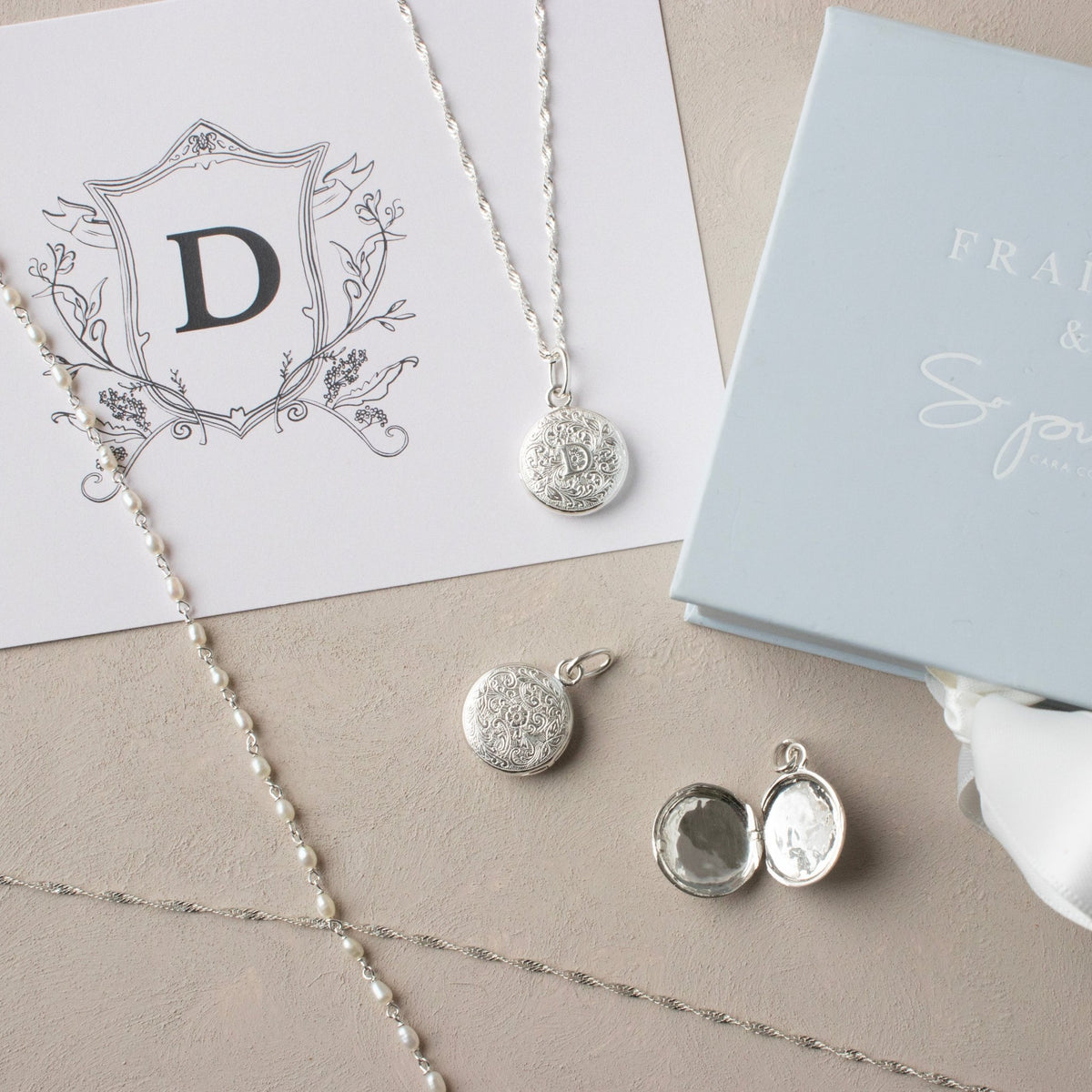 Fraiche Vintage Monogram Locket - D - SO PRETTY CARA COTTER