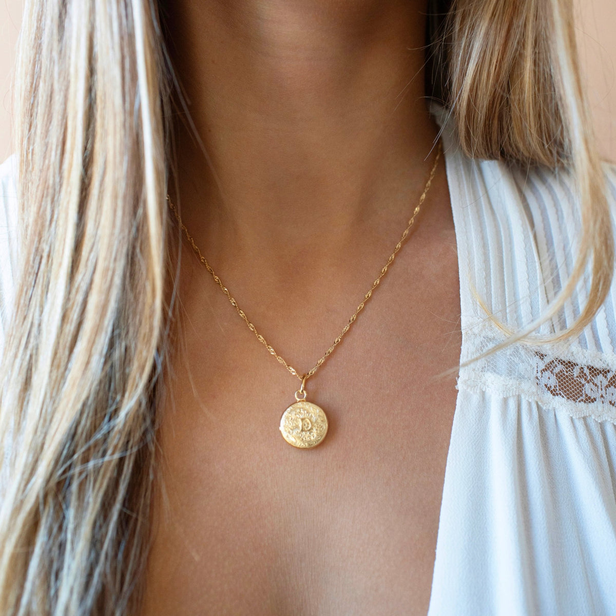 Fraiche Vintage Monogram Locket - D - SO PRETTY CARA COTTER