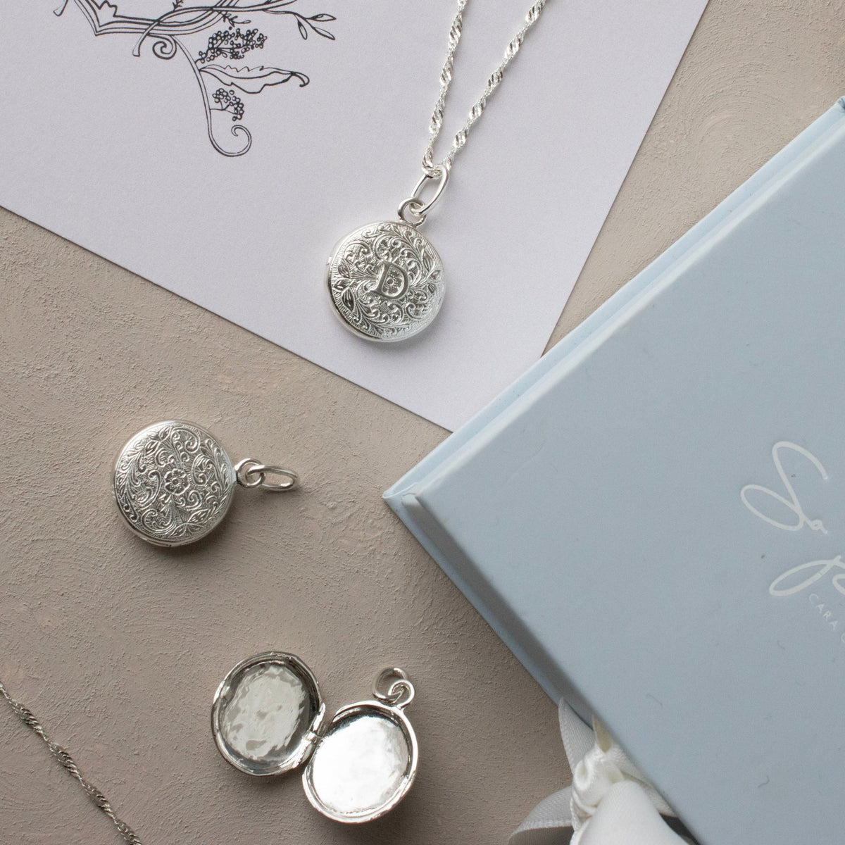 Fraiche Vintage Monogram Locket - D - SO PRETTY CARA COTTER