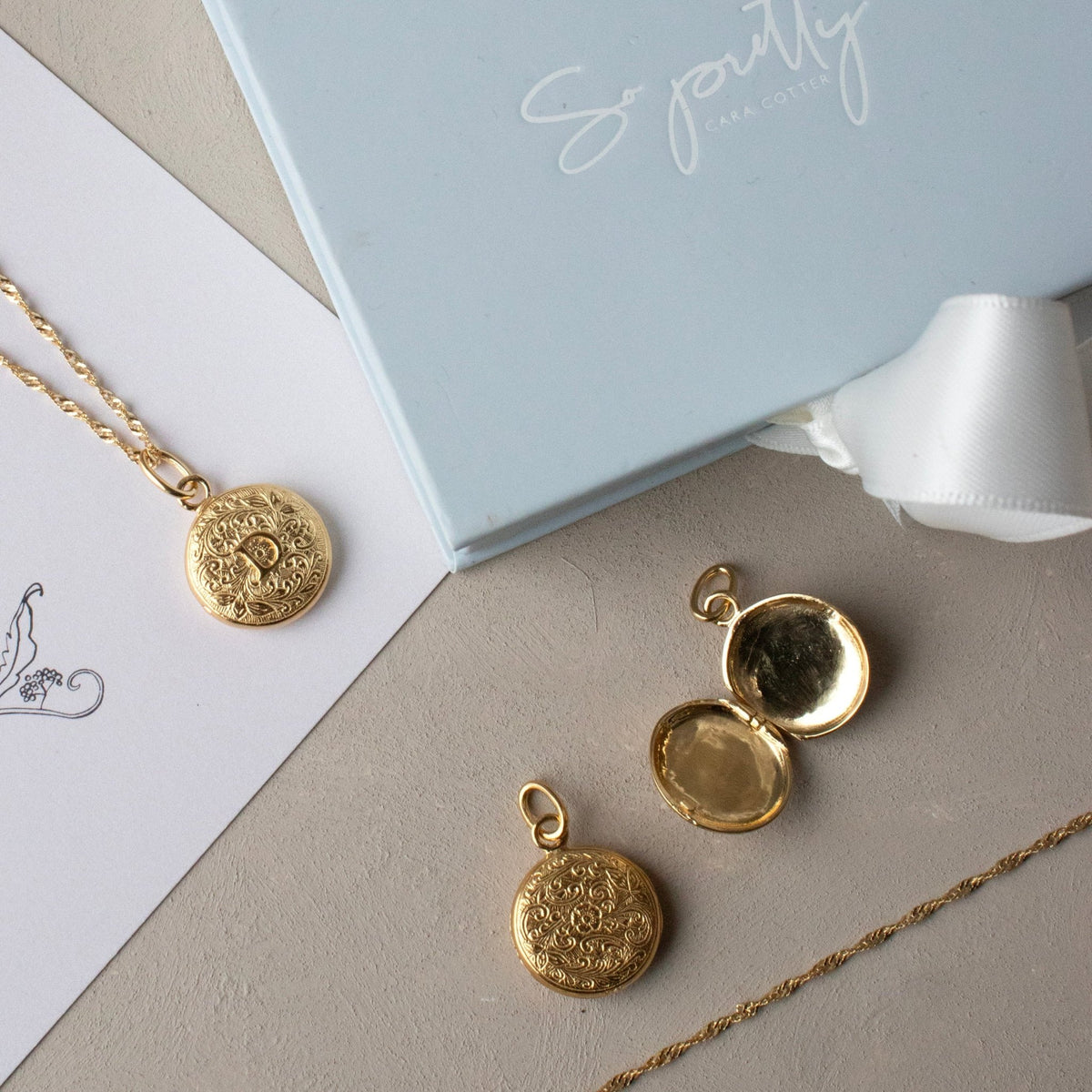 Fraiche Vintage Monogram Locket - D - SO PRETTY CARA COTTER