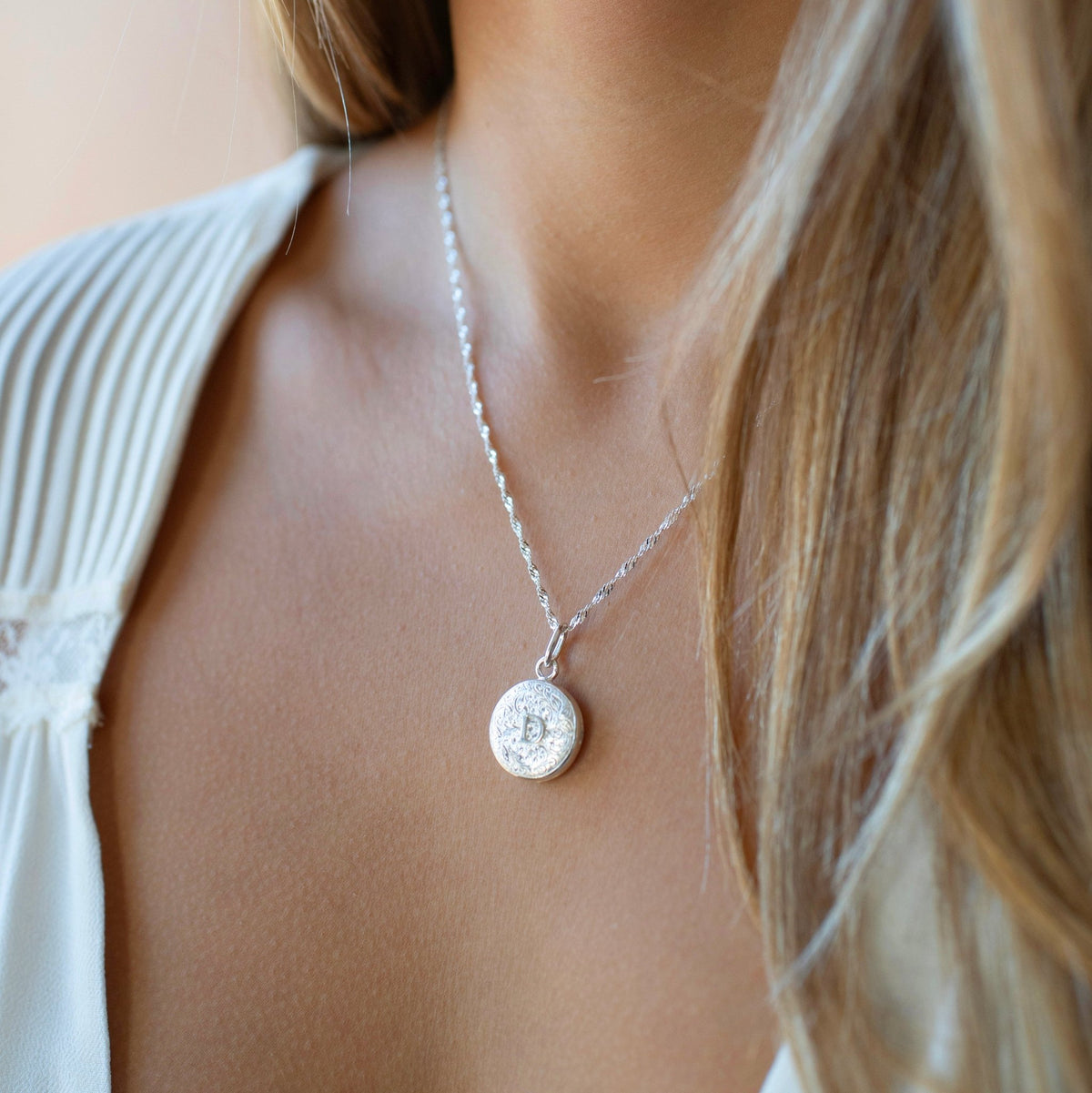 Fraiche Vintage Monogram Locket - D - SO PRETTY CARA COTTER