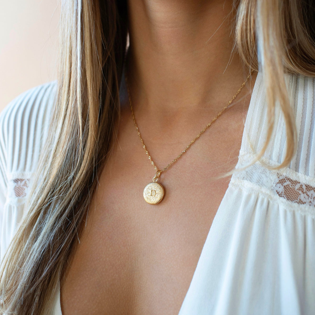 Fraiche Vintage Monogram Locket - D - SO PRETTY CARA COTTER