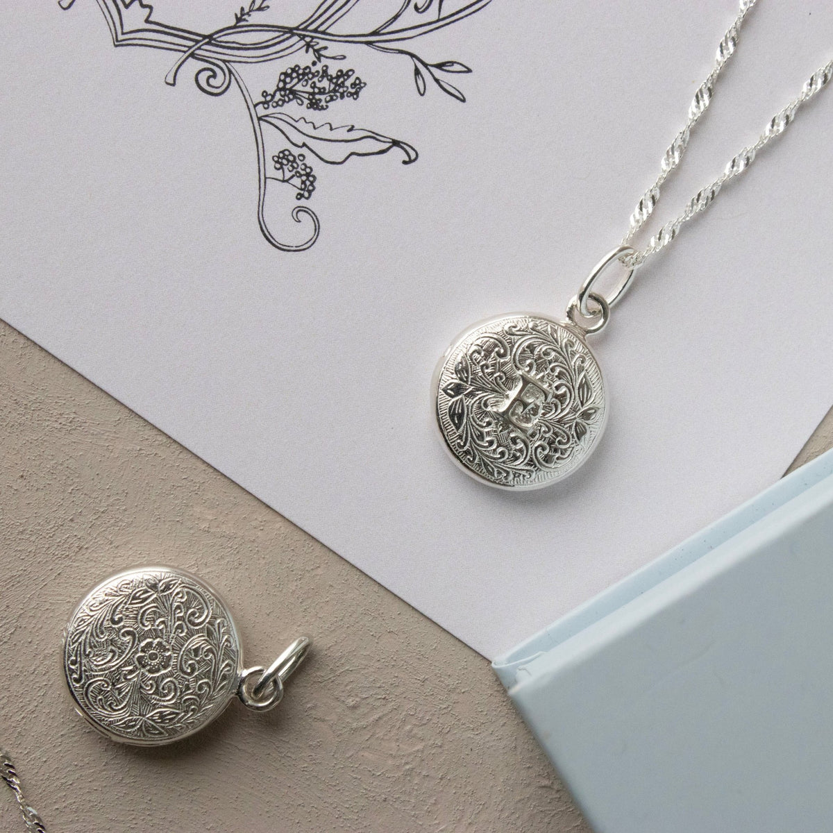 Fraiche Vintage Monogram Locket - E - SO PRETTY CARA COTTER