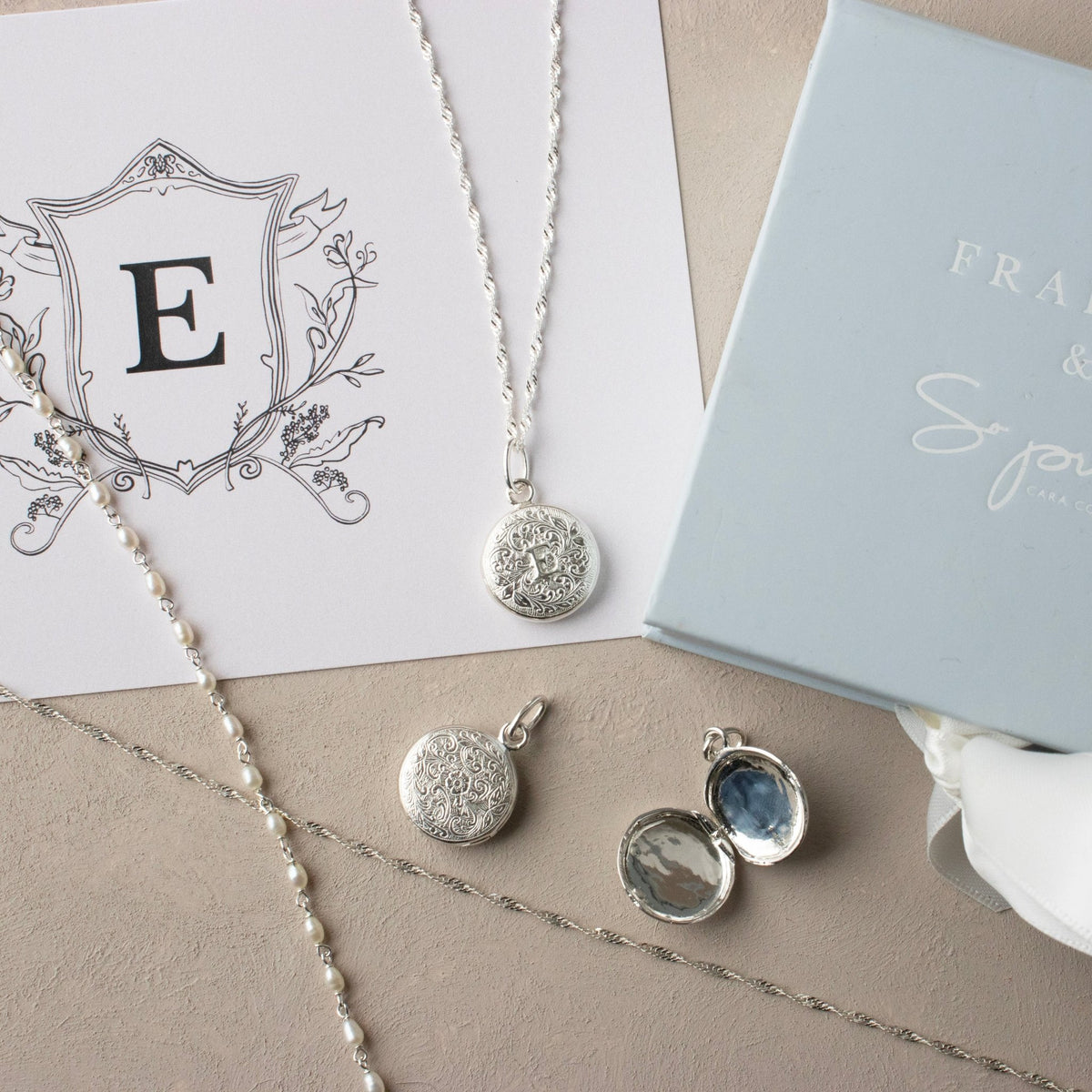 Fraiche Vintage Monogram Locket - E - SO PRETTY CARA COTTER