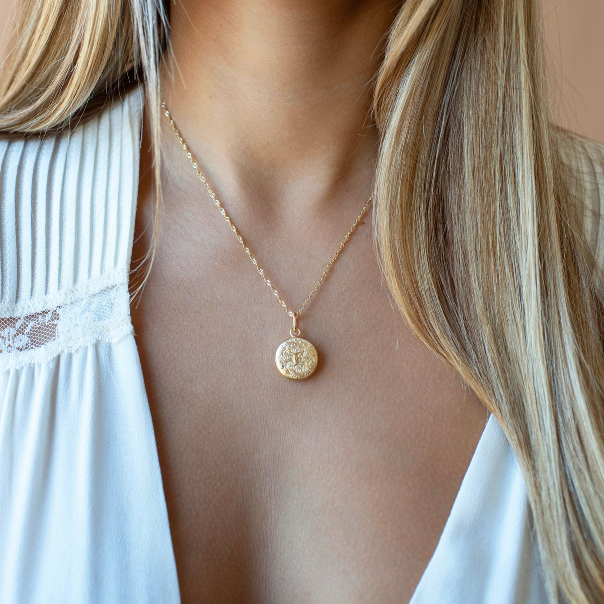 Fraiche Vintage Monogram Locket - F - SO PRETTY CARA COTTER