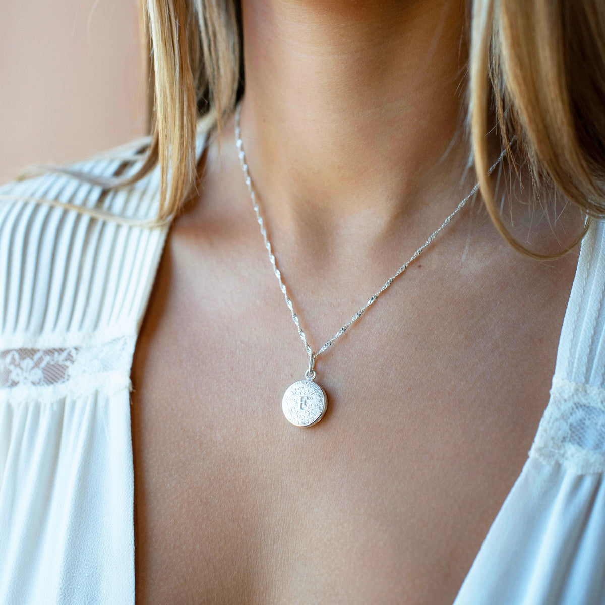 Fraiche Vintage Monogram Locket - F - SO PRETTY CARA COTTER