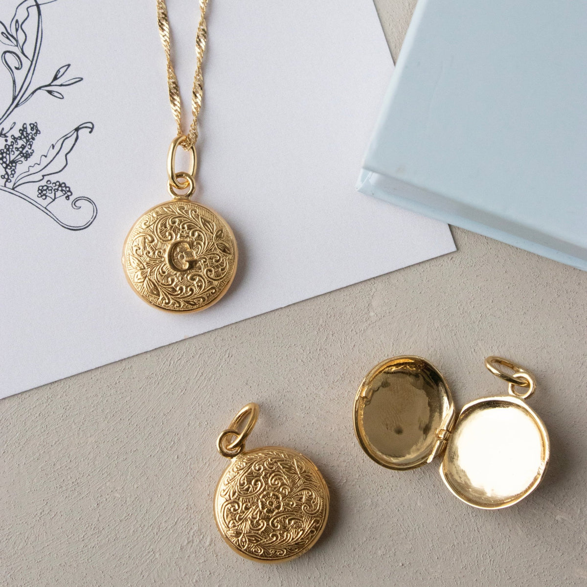 Fraiche Vintage Monogram Locket - G - SO PRETTY CARA COTTER