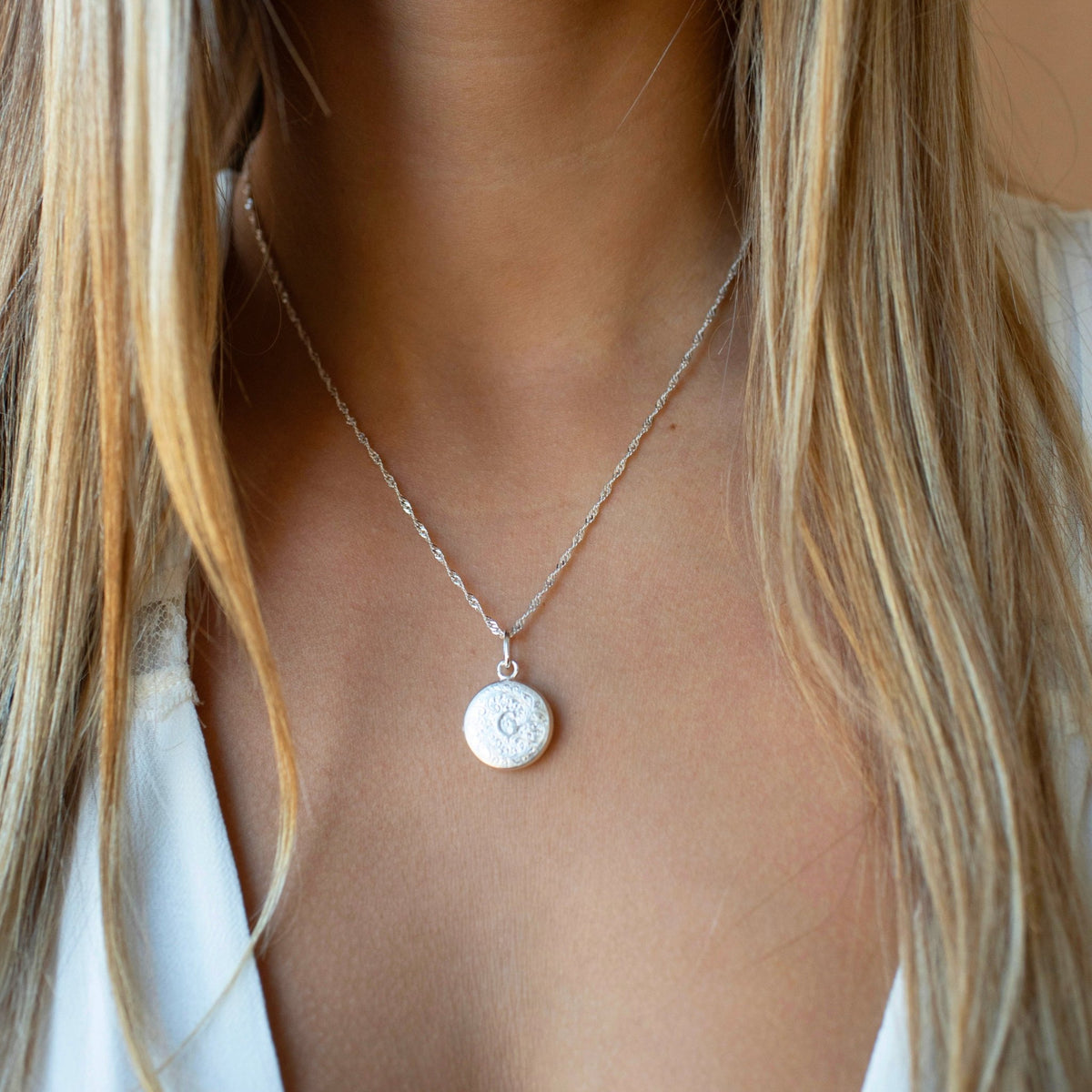 Fraiche Vintage Monogram Locket - G - SO PRETTY CARA COTTER