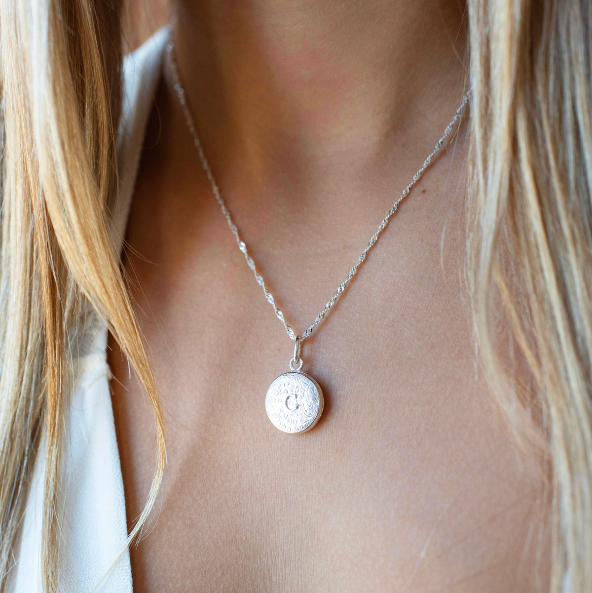Fraiche Vintage Monogram Locket - G - SO PRETTY CARA COTTER