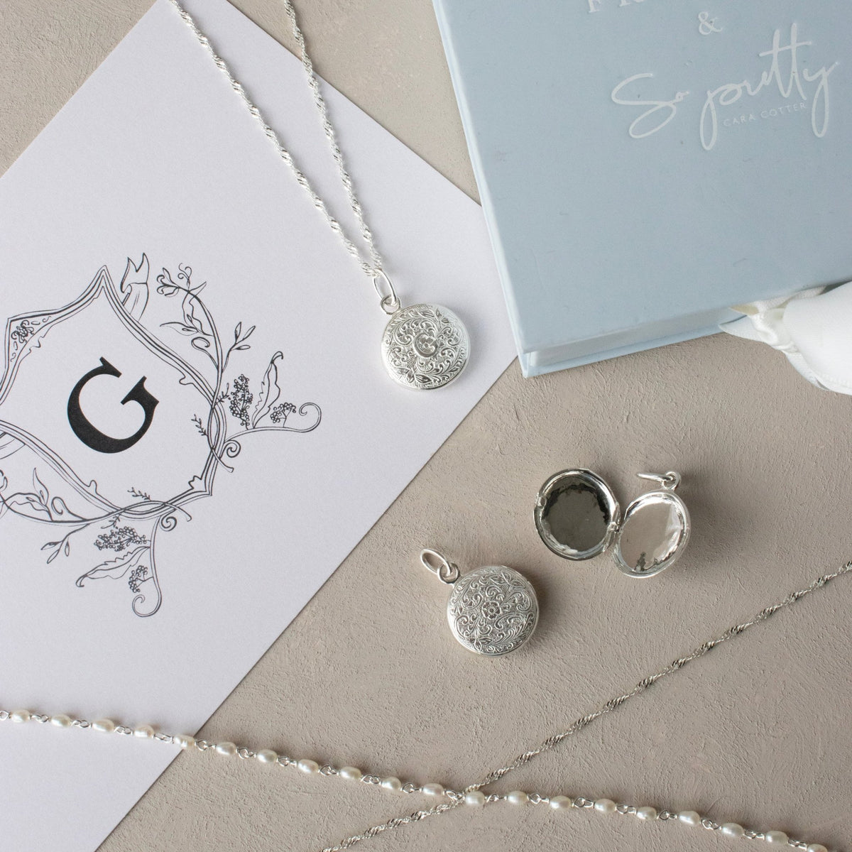 Fraiche Vintage Monogram Locket - G - SO PRETTY CARA COTTER