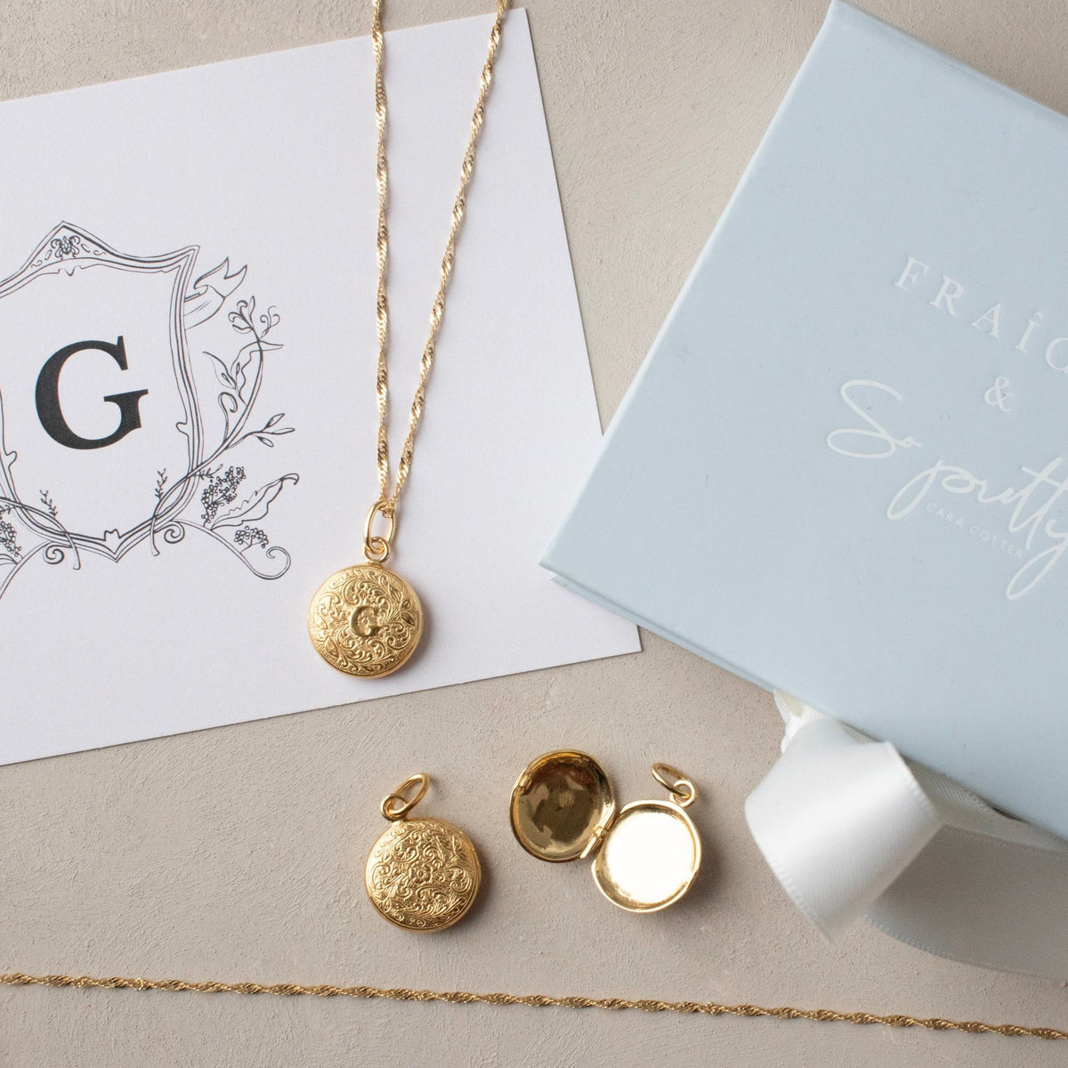Fraiche Vintage Monogram Locket - G - SO PRETTY CARA COTTER
