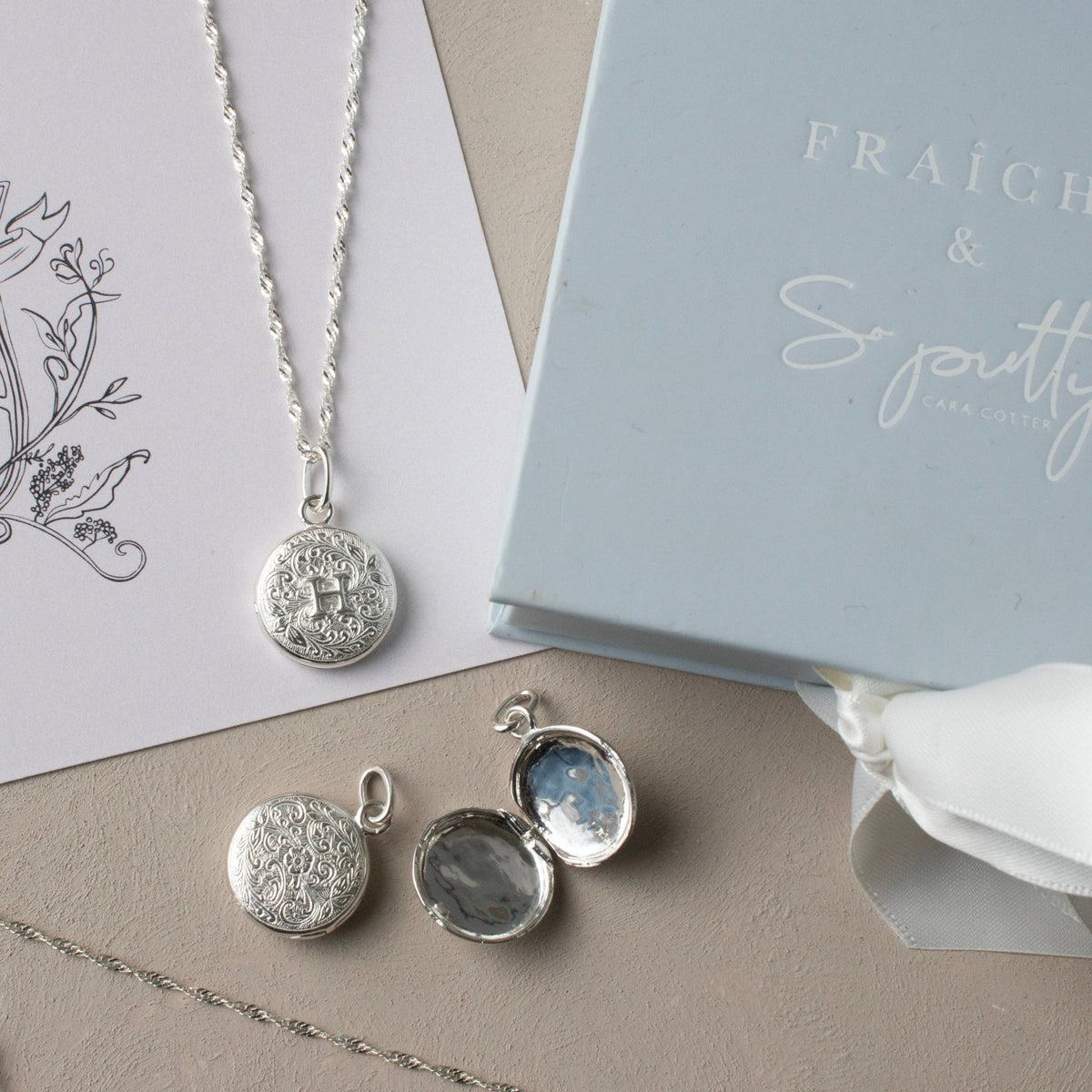 Fraiche Vintage Monogram Locket - H - SO PRETTY CARA COTTER