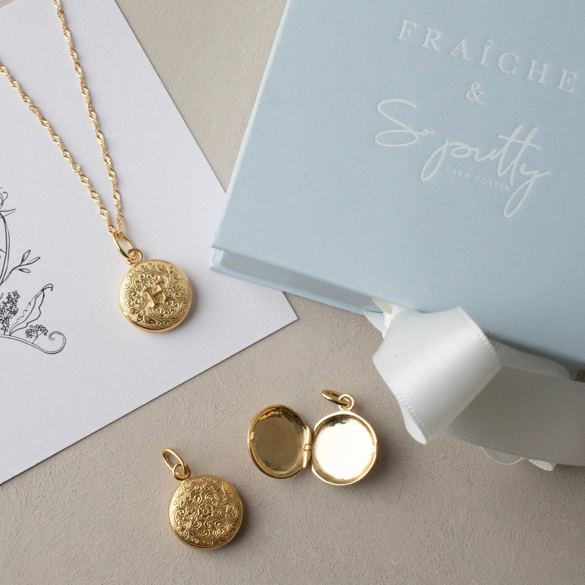 Fraiche Vintage Monogram Locket - H - SO PRETTY CARA COTTER