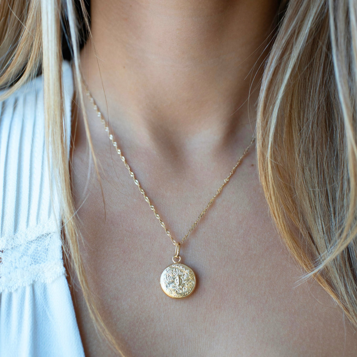 Fraiche Vintage Monogram Locket - I - SO PRETTY CARA COTTER