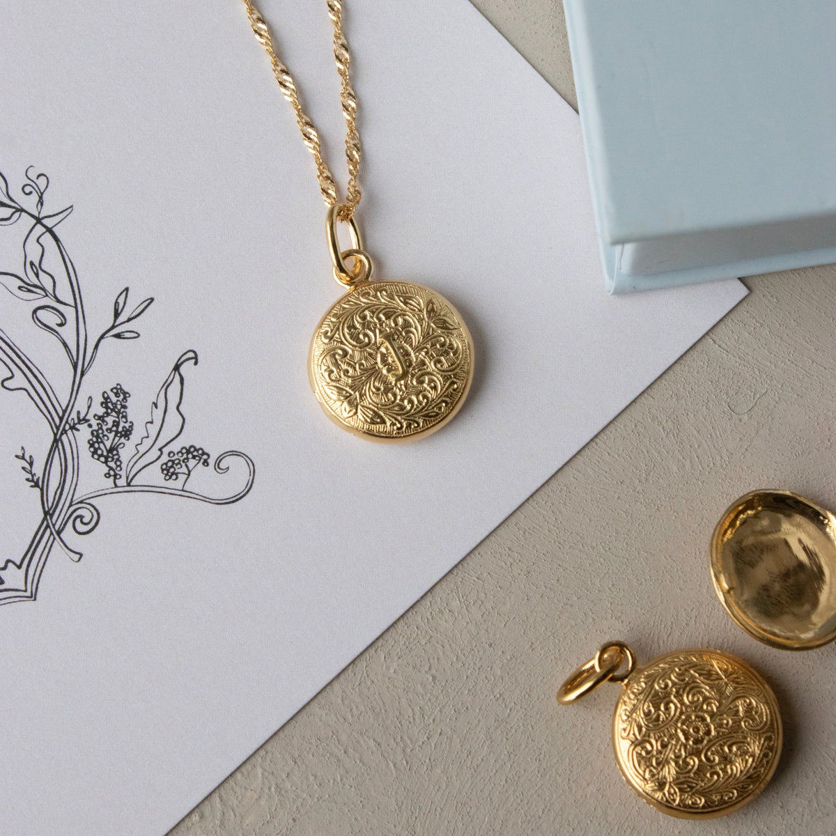 Fraiche Vintage Monogram Locket - I - SO PRETTY CARA COTTER