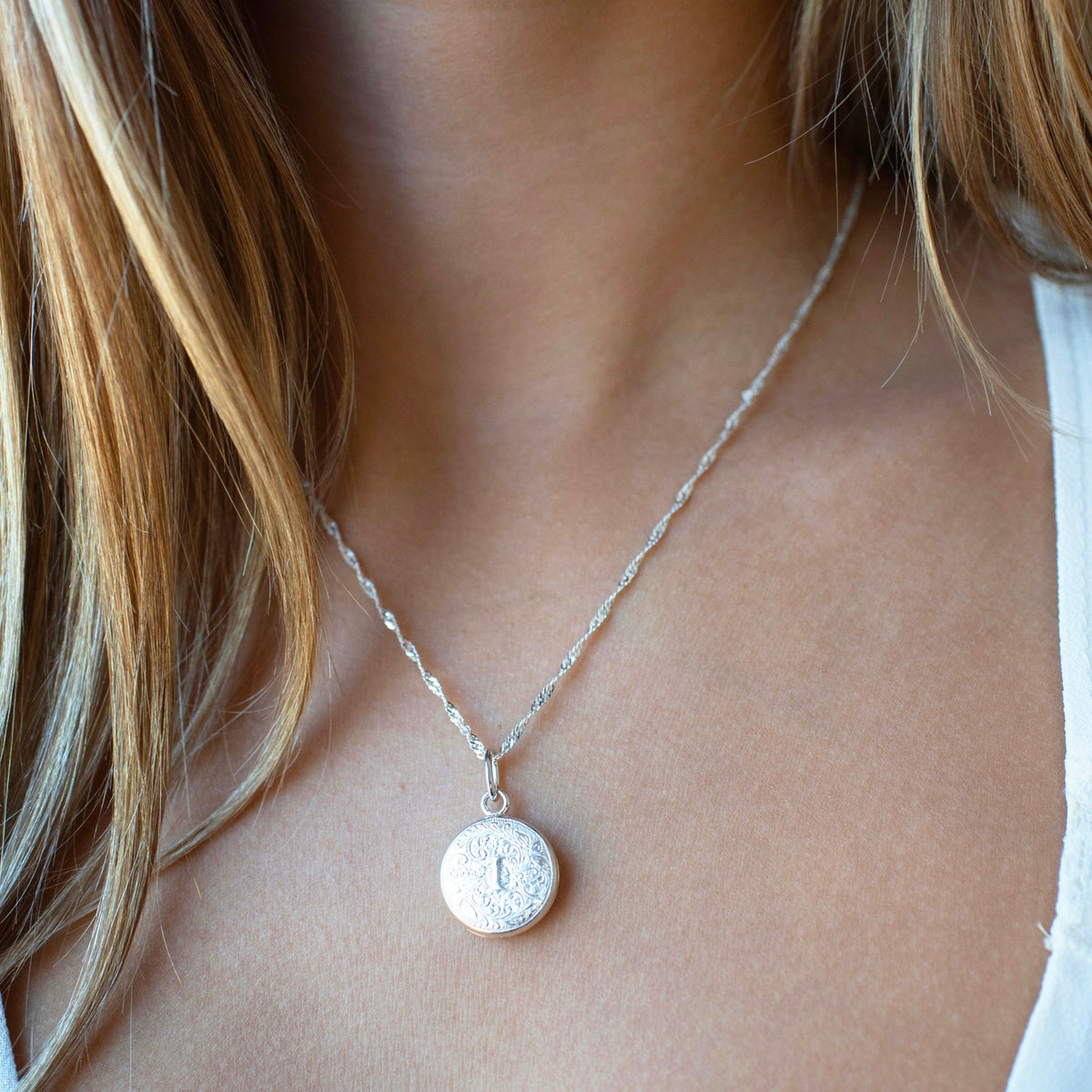 Fraiche Vintage Monogram Locket - I - SO PRETTY CARA COTTER