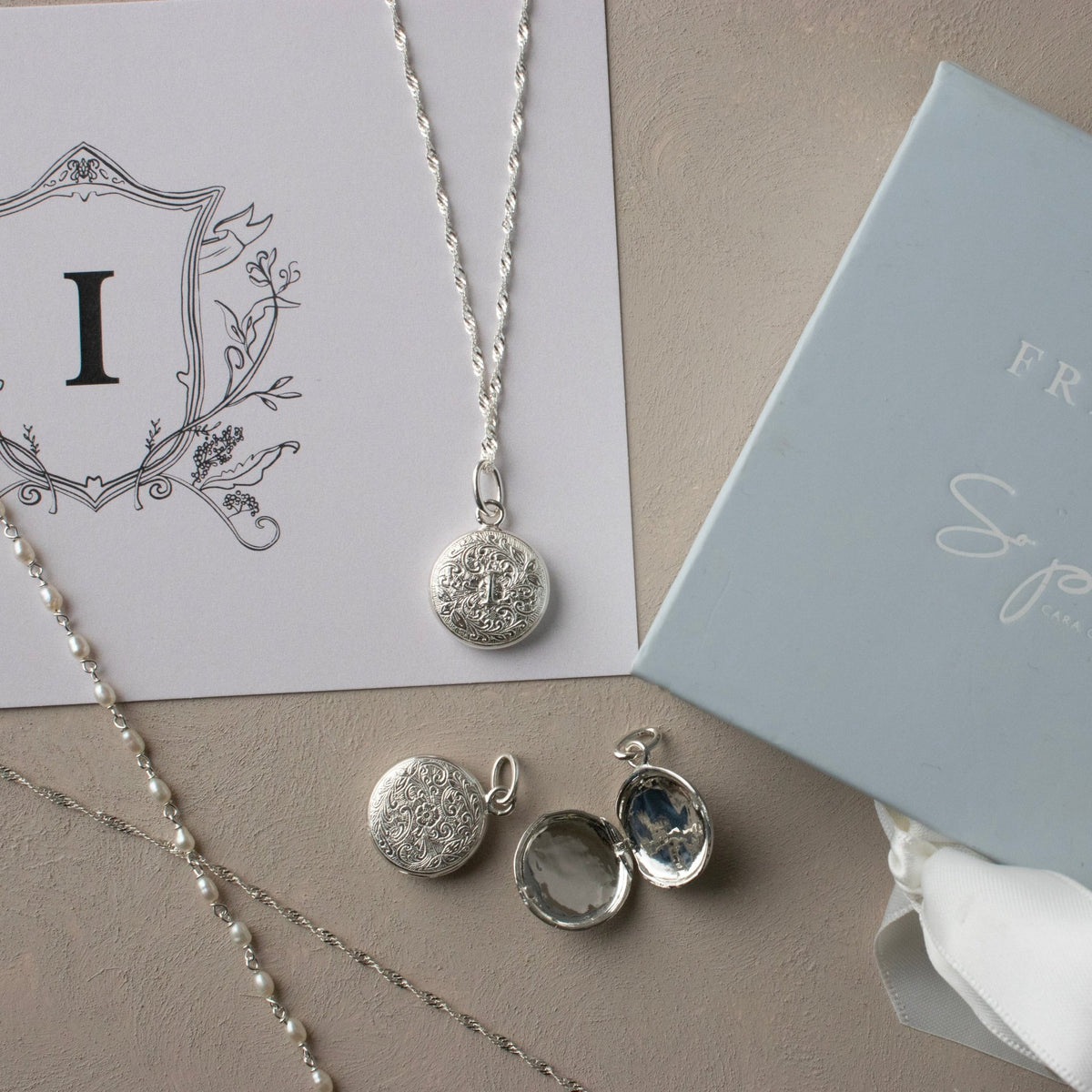 Fraiche Vintage Monogram Locket - I - SO PRETTY CARA COTTER