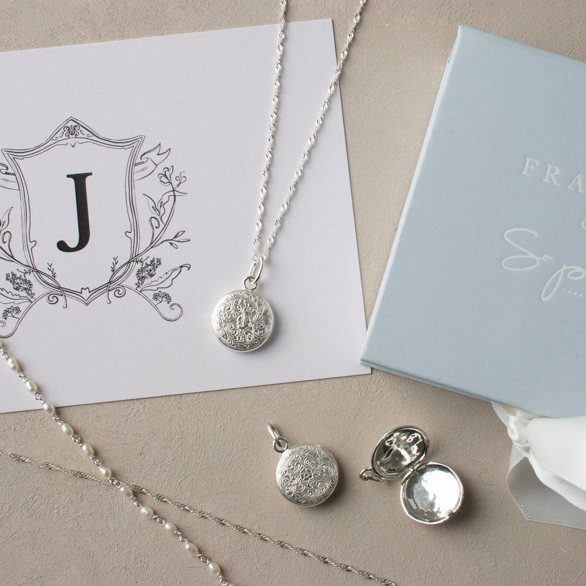 Fraiche Vintage Monogram Locket - J - SO PRETTY CARA COTTER