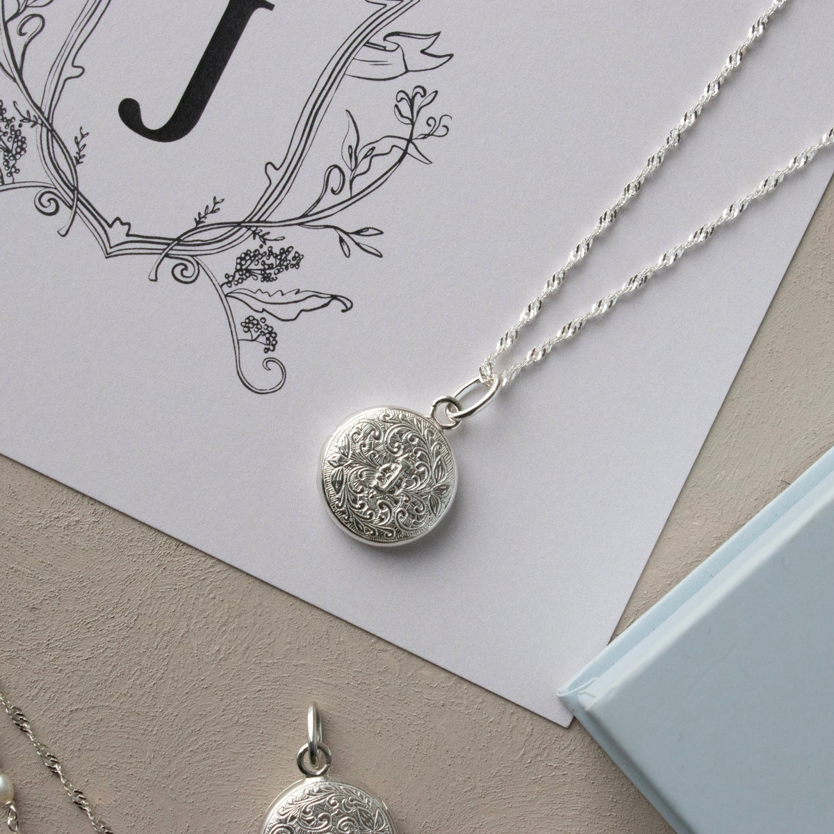 Fraiche Vintage Monogram Locket - J - SO PRETTY CARA COTTER