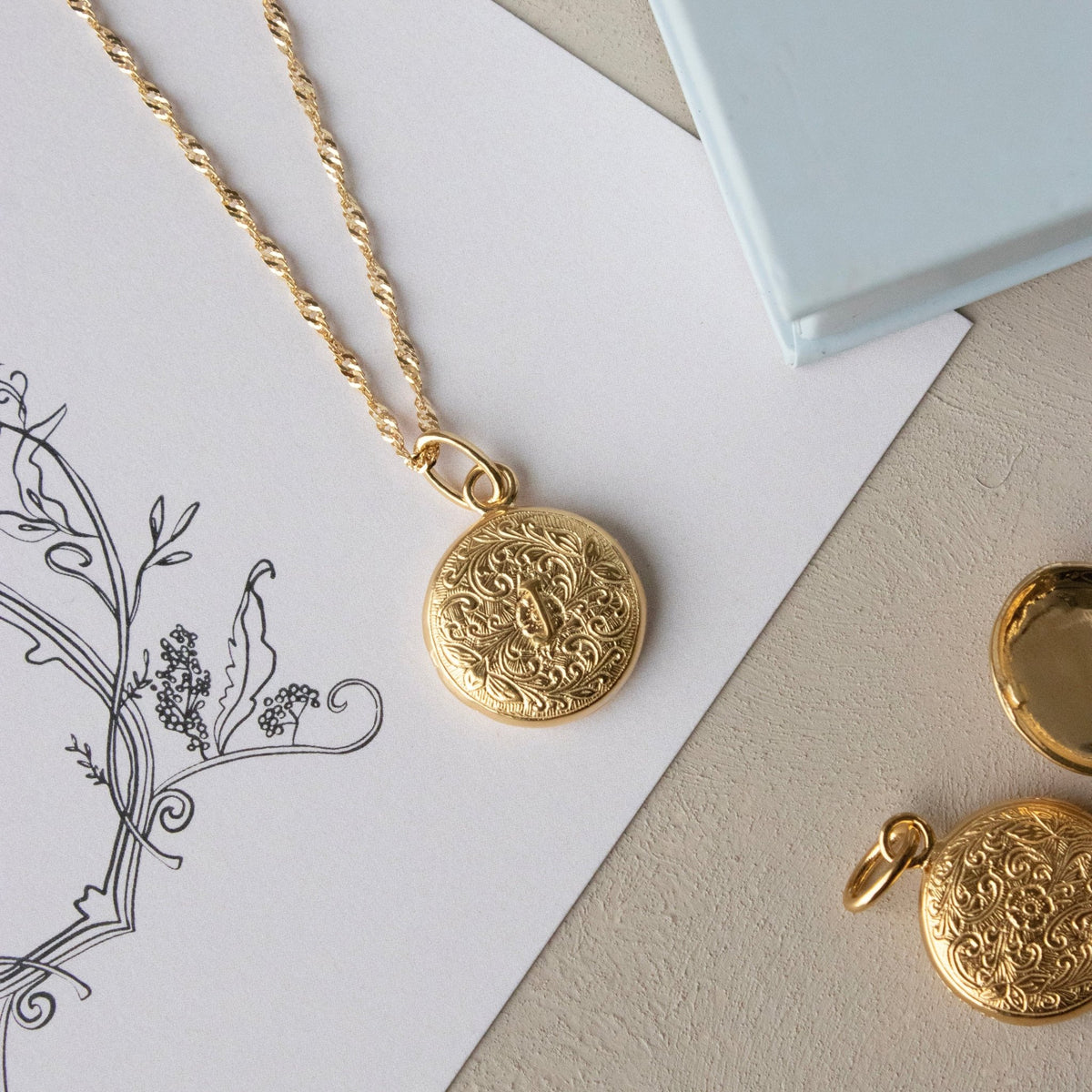Fraiche Vintage Monogram Locket - J - SO PRETTY CARA COTTER