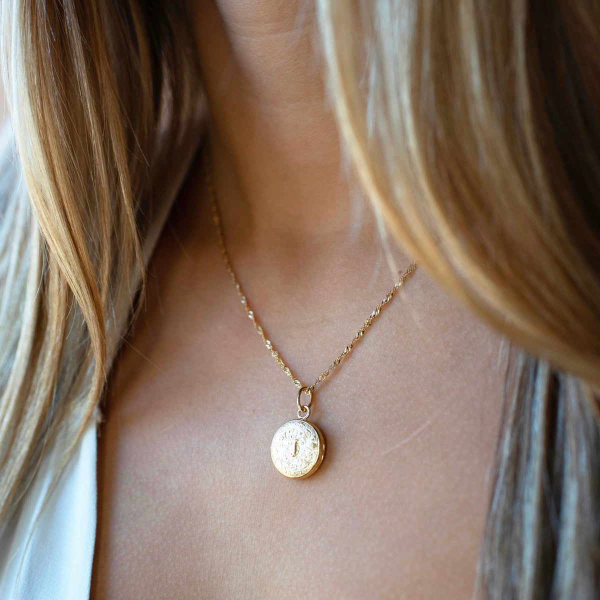 Fraiche Vintage Monogram Locket - J - SO PRETTY CARA COTTER