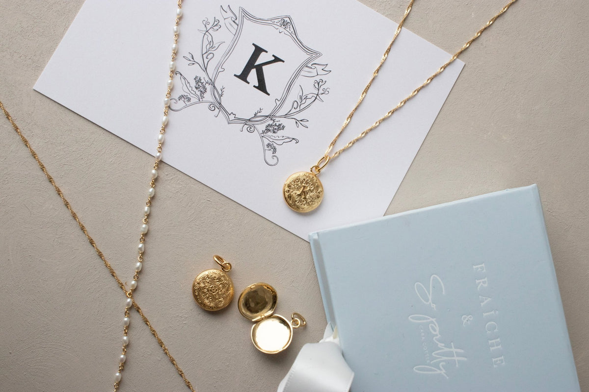 Fraiche Vintage Monogram Locket - K - SO PRETTY CARA COTTER