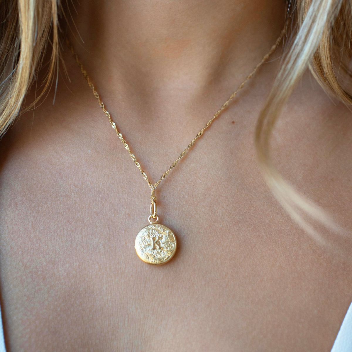 Fraiche Vintage Monogram Locket - K - SO PRETTY CARA COTTER