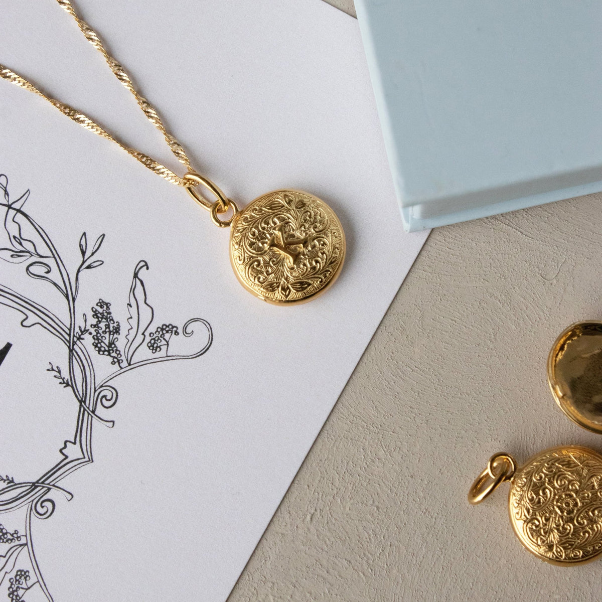 Fraiche Vintage Monogram Locket - K - SO PRETTY CARA COTTER