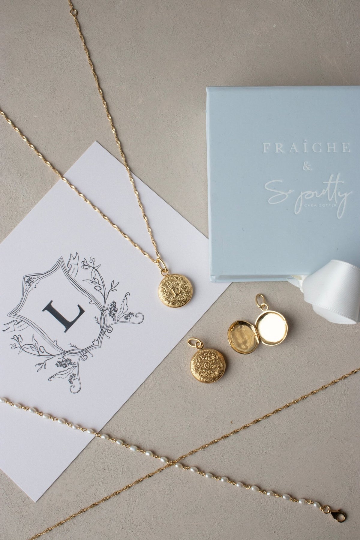 Fraiche Vintage Monogram Locket - L - SO PRETTY CARA COTTER