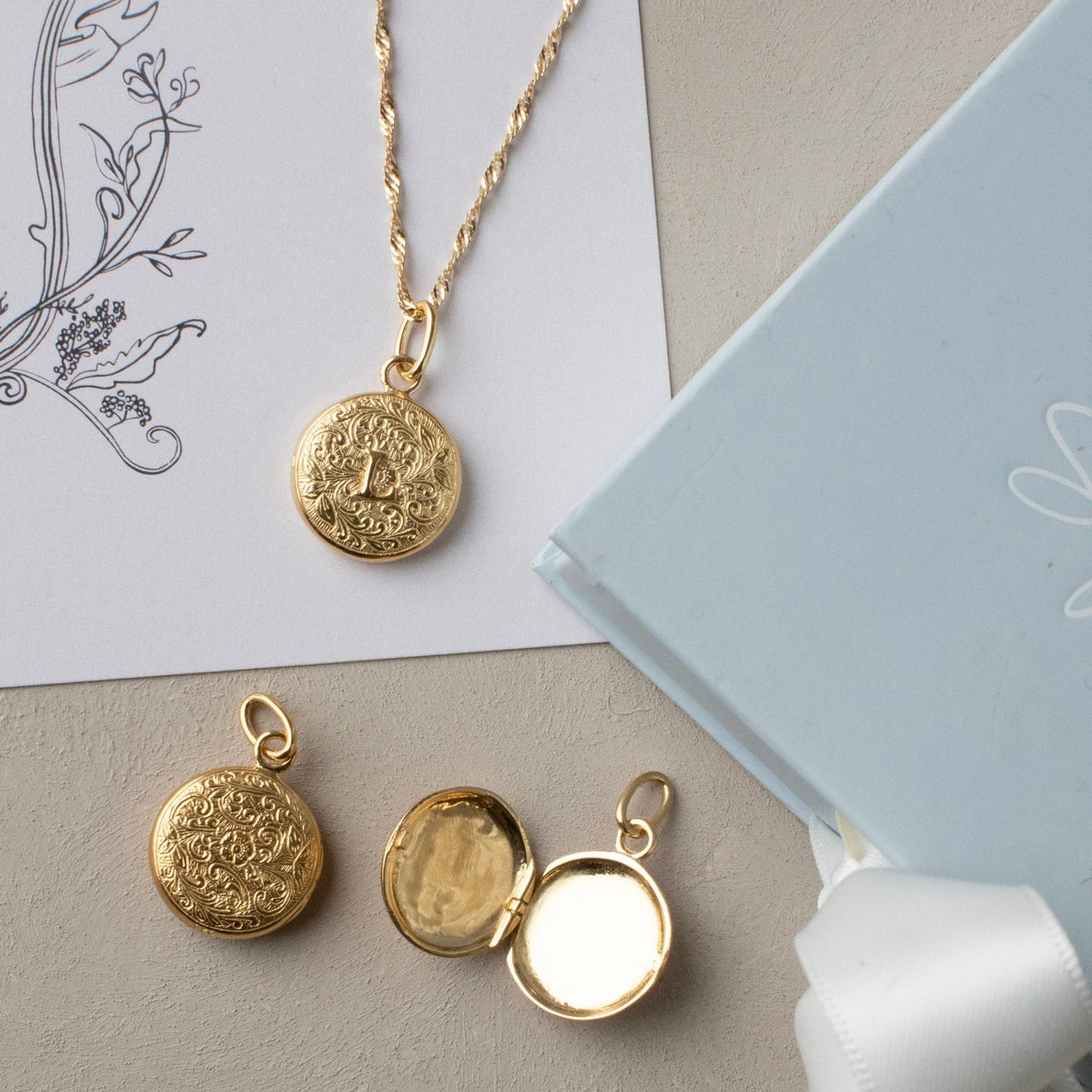Fraiche Vintage Monogram Locket - L - SO PRETTY CARA COTTER