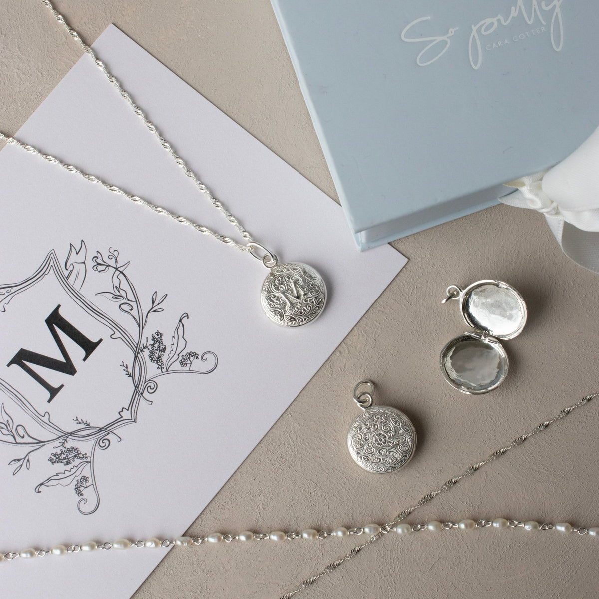 Fraiche Vintage Monogram Locket - M - SO PRETTY CARA COTTER