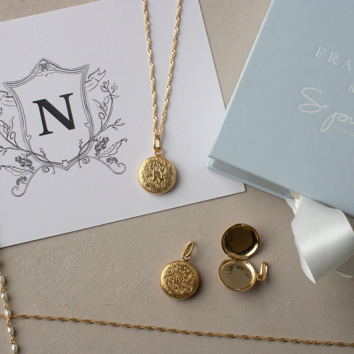 Fraiche Vintage Monogram Locket - N - SO PRETTY CARA COTTER